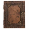 Vintage Leather Cover Notebook with 4 Photo Corners on the cover